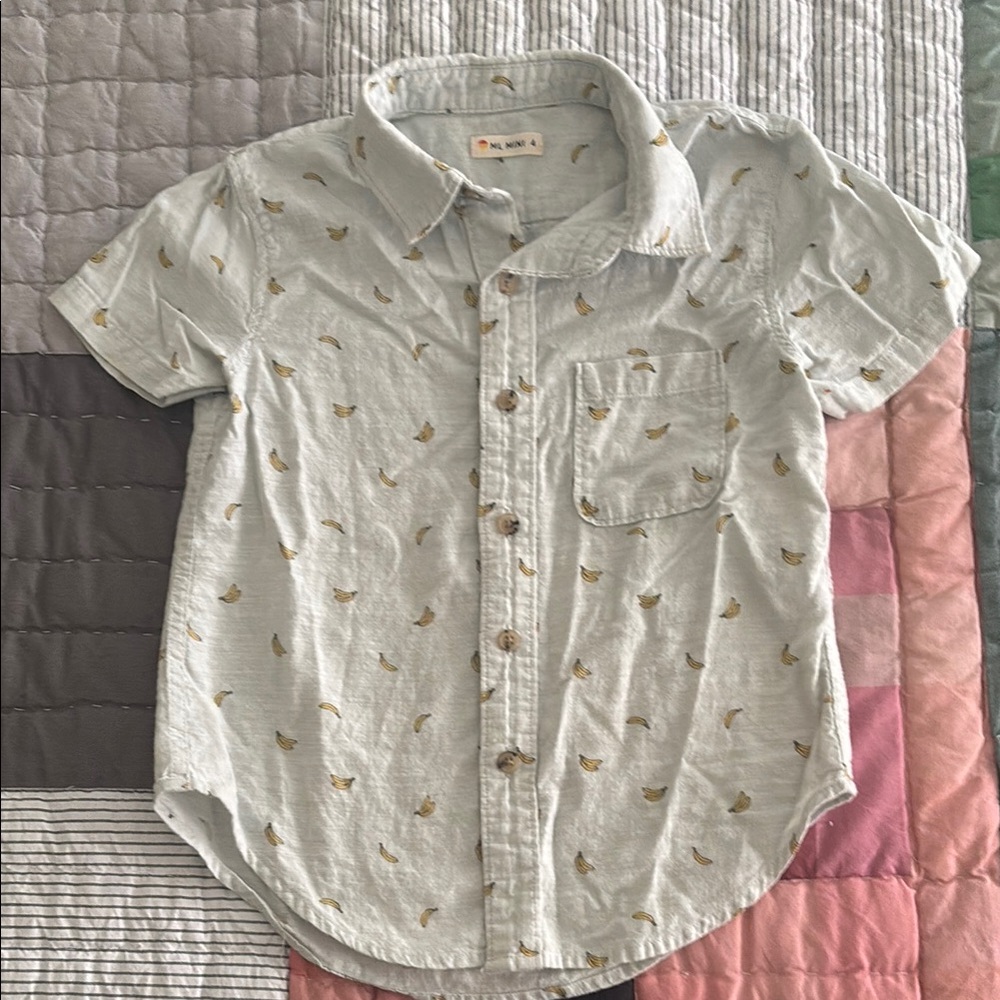 Marine Layer Mini Light Gray Short Sleeve Shirt